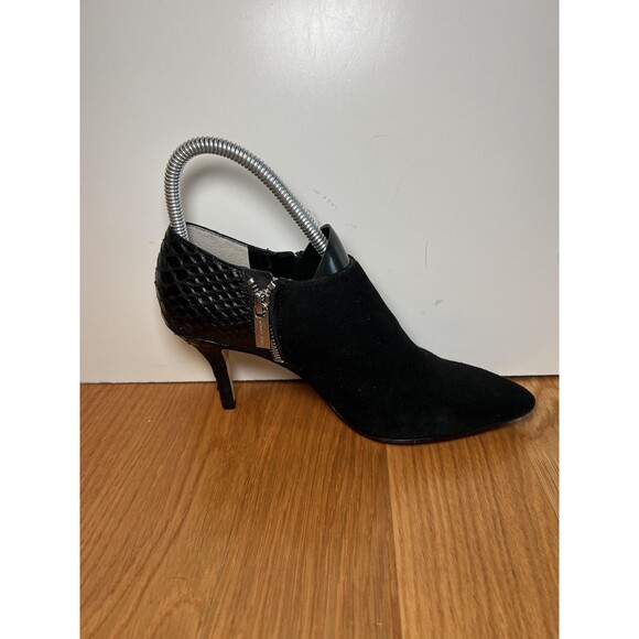 Michael Kors Shoes Womens Size 6.5 Black Suede Snake Ankle Booties Zip - Picture 5 of 11